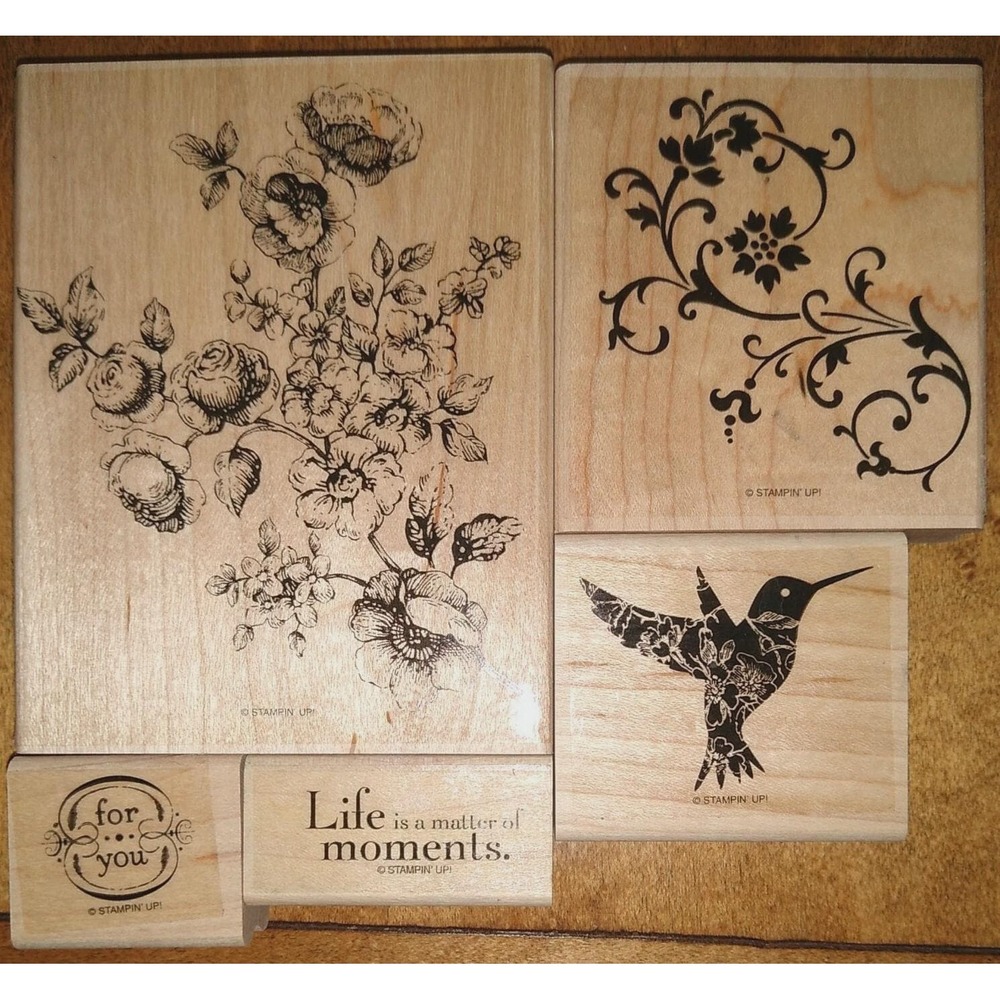 Retired Stampin Up Rubber Stamps Elements of Style Flowers & Birds